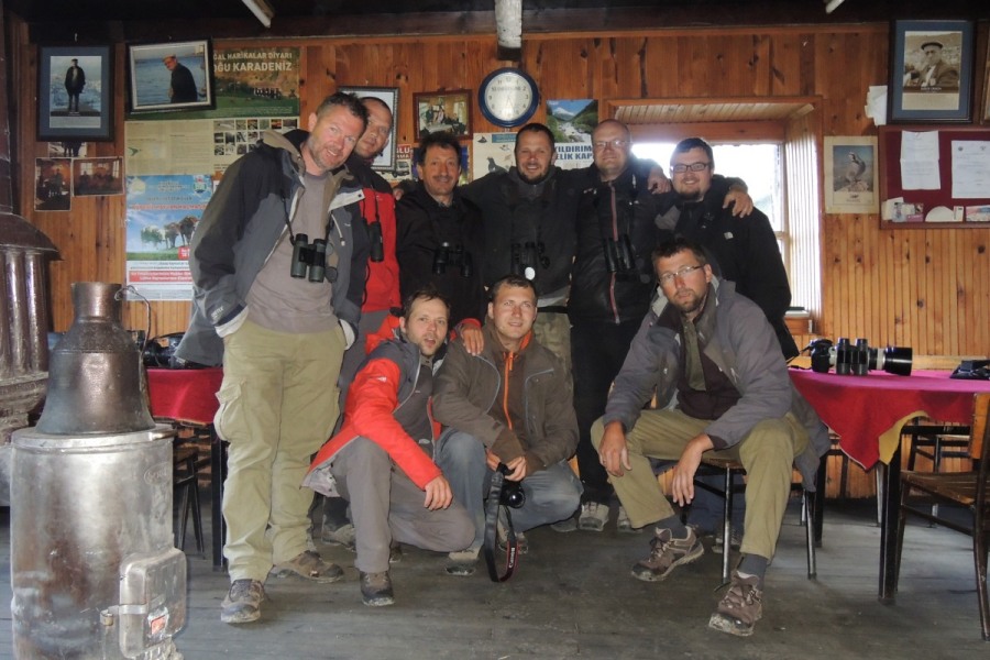 In the tea house, after Caucasian Black Grouse observation